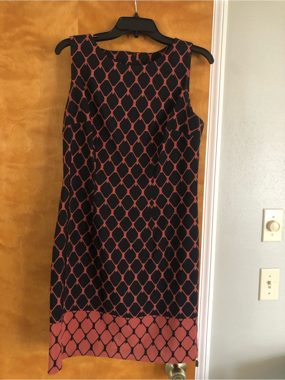 Alyx Black and Coral Geometric Midi Dress - Picture 3 of 7
